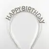 Diadema de Super Flash Pedrería Feliz Cumpleaños Diosa Princesa Fiesta Horquilla para el Cabello Inglés Hada Accesorios para el Cabello Diadema Accesorios para Fotos