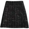 Falda Corta de Cuadros Estilo Chanel para Mujer, Primavera y Otoño, Falda Bodycon de Línea A Adelgazante, Cubre la Piel, Combinada con Botas, Falda Media
