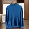 Novo suéter de cashmere outono e inverno para homens, pulôver de negócios com gola alta, suéter de cashmere tricotado casual folgado com gola média