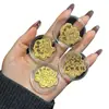 Adesivos de Telefone Dourados Estilo Shuibei 2Mg Desenho Animado Fofo 12 Signos do Zodíaco Adesivos Dourados Adesivos de Ouro Puro Presente
