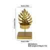 Portavelas Minimalista de Metal Estilo Nórdico con Base Cuadrada y Diseño en Forma de Hoja, Portavelas de Hierro Forjado para Crear Ambiente en Sala de Estar y Dormitorio