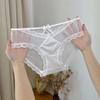 Gangazo~ Estilo Francés Sexy Encaje Madura Atractivo Puro Deseo Verano Malla Fina Hueco Cintura Media Bragas Triángulo para Mujer