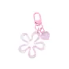 Llavero Transparente de Flor Corazón Colorido Colgante de Joyería DIY Encanto Creativa de Flor Hueca para Bolsa Venta al por Mayor
