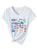Literalmente do Século XX Amazon Ebay Site Independente Camiseta Casual da Moda para Mulheres com Decote V e Manga Curta