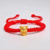 Pulseira Nova 2021 Ano do Boi Wufu Ano do Boi do Zodíaco Chinês Corda Vermelha Trançada Joias Desenho Animado 99 Joias de Boi Dourado