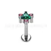 Pendientes de Titanio F136 Grado Implante Zirconio Cereza Clavos para Hélice Oído Aleación de Titanio G23 Aleación de Cobre Joyería para Piercing de Labio