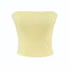 Estilo Europeu Nova Roupa Feminina 2026 Verão Tomara-que-caia Sexy Top Cropped Bandeau Peça Externa Elástico Justo Modelador