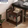 Estantería de Escritorio de Pie Estante de Almacenamiento de Piso Estante de Almacenamiento de Acero y Madera Multicapa Móvil con Ruedas Estante Librero Simple