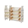 Estante de armazenamento de brinquedos para crianças, prateleira de chão multicamadas de grande capacidade para livros ilustrados, armário de armazenamento de coelho, estante de armazenamento para uso doméstico