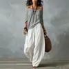 Moda Femenina Transfronteriza Europea y Americana Nueva 2026: Conjunto de Pantalones Casuales de Pierna Ancha de Gama Alta con Top de Color Sólido Hombros Descubiertos