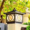 Lámpara de poste solar para villa lámpara de poste de puerta lámpara de pared para puerta con palabra de la suerte para exteriores lámpara solar de doble propósito para el hogar lámpara de jardín