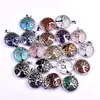 Pedra Natural Cristal Ágata Joias Redondas Liga Árvore da Fortuna Pingente Colar Acessórios Grandes Joias Comércio Exterior Venda Quente