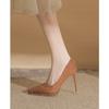 Tacones Altos de Plataforma Impermeables Negros de Gamuza Sexy con Pedrería para Mujer con Punta Fina Tacones de Aguja, Tacones Altos de Gama Alta y Elegantes para Mujer