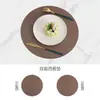 Mantel individual de cuero de doble cara para manualidades, tapete para taza de té, impermeable y a prueba de aceite, tapete de mesa con aislamiento térmico para restaurante occidental, tapete para tazón de comida, posavasos