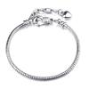 Pulseira Clássica Prateada para Meninas Corrente Básica Joia de Moda de Rua Tendência de Berloque Europeu