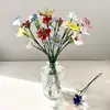 Zibo Vidriado Hecho a Mano Flor de Nacimiento Alambre de Hierro Simulación Adorno de Escritorio Jarrón Retro Francés Decoración del Hogar Venta al por Mayor