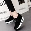 2019 Otoño Nuevo Casual Suela Gruesa para Mujer Punta Redonda Gamuza Zapatillas Planas con Aumento de Altura Zapatos Deportivos para Mujer