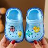 Sandálias e chinelos infantis para meninas, verão, pequeno e médio, infantil, bebê, interior, fundo macio, antiderrapante, desenho animado, menino, sapatos baotou hole