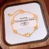 Pulseira Pingente Moeda Cabacinha Banhada a Ouro Real 24K Estilo Chinês Exquisita Versátil Pulseira da Moda Elegante Joia de Mão para Mulheres