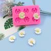 Molde de Silicone Seis Pétalas Pequena Margarida Molde para Chocolate e Fondant DIY Molde de Pedra Difusora de Aromaterapia para Carro Molde para Decoração de Bolo