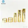 En stock baño de oro botella de vidrio cosmético 100ml120ml botella con dispensador de emulsión esencia embotellada al por mayor