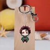 Merchandise de anime Demon Slayer Tanjiro Nezuko chaveiro de acrílico pingente transparente