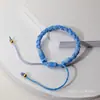 Pulseira de Corda Tecida à Mão com Gradiente Colorido, Nó Deslizante Ajustável, Contas Douradas, Presente para Melhor Amigo/Casal, Atacado