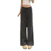 Pantalones deportivos grises de pierna recta para mujer, nueva colección otoño/invierno 2026, de cintura alta, diseñados para figuras petite, casuales y adelgazantes, pants holgados