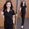 Nuevo Traje Deportivo Casual con Solapa para Mujer 2025 Verano Nuevo Chinoiserie Moda Reductora de Edad Look Adelgazante Conjunto de Dos Piezas