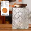 Wg6Q Hogar Grande Retro Flor Haitang Relieve Tarro de Dulces Tarro de Almacenamiento Almacenamiento de Té Granos Vidrio