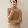 Suéter de Cachemir para Bebé Suéter de Cuello Alto Medio para Mujer Otoño e Invierno Jersey Ajustado Suave y Sedoso Suéter Cálido de Color Puro Camiseta de Punto para Base