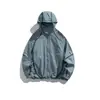 Chaqueta con Capucha de Cuello Alto para Montañismo al Aire Libre para Hombre Primavera y Otoño Estilo Americano Marca de Moda Chaqueta Suelta Casual con Puntadas