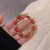 Pulseira de Morango Doce e Fofa, Fashion, Exquisita, Elegante, Adequada para o Dia a Dia, com Design de Alto Padrão, Pulseira de Morango Vermelho