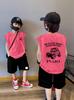 Colete de Menino Colete de Verão Simples de Algodão Puro para Bebê Roupa Exterior Infantil Camiseta de Verão sem Mangas Camiseta de Verão na Moda T
