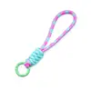 Colgante Llavero de Cuerda Trenzada de Nylon Anudada Bloque de Color Correa Corta para Teléfono Desmontable Accesorio de Correa Colgante Anti-Pérdida