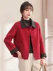 Novo Casaco de Lã Elegante Dupla Face para Mulheres, Roupa para Mãe de Meia-Idade e Idosa, Cardigan com Lapela, Top Elegante, Casaco Quente Espessado