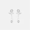 Pendientes de perla de rosa con espinas dulces Luzhuo, lujo ligero, personalidad, diseño de nicho, pendientes de atmósfera exquisita