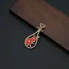Broche Pipa Estilo Clássico com Zircônia de Alto Padrão Microincrustada Esmalte Gotejante Flor de Ameixa Corsage Clássico Acessórios Dinastia Han Cheongsam para Mulheres