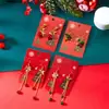 Brincos de Natal Transfronteiriços Europeus e Americanos Moda Simples Longo Laço Sino Franja Pingente Brincos de Festa de Natal