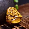 Colgante de Buda de piedra ojo de tigre natural colgante de piedra de madera tallado tridimensional hecho a mano accesorios de collar para parejas de hombres y mujeres