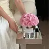 [En Stock] Nuevo Producto Cubo de Abrazo con Lazo Mediano Caja de Regalo con Flores Preservadas