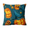 Funda de Almohada de Calabaza de Terror de Halloween Divertida Decorativa para el Hogar Sofá Funda de Cojín Felpa Corta Funda de Almohada
