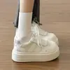 Zapatos Planos Blancos Nuevos para Mujer 2026 Primavera/Otoño con Punta de Concha, Rayas de Estrella, Suela Gruesa, que Aumentan la Altura, Transpirables, Superficie Suave, Cómodos