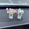 2024 Novo Tendência Fresco Mini Vaso Artificial Ornamento de Carro Decoração de Interior Acessório para Painel de Flores