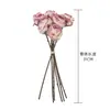 Flores de Rosa Artificiales con Bordes Quemados, Flores Falsas, Plantas Verdes al por Mayor, Manualidades para Decoración de Bodas, Estilo Ins Transfronterizo