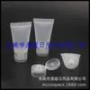 Tubo blando blanco transparente de 30 ml con tapa abatible para champú, botella de tubo, tubo blando de 30 g para desinfectante de manos