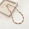 Collar de Cuentas de Piedra Natural Turquesa Concha Perla para Mujer Gama Alta Lujo Ligero Diseño de Nicho Cadena de Clavícula en Capas