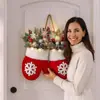 Guirlanda de Natal Popular com Luvas e Frutas para Decoração de Porta, Guirlanda de Natal de Inverno Transfronteiriça da Amazon