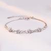 Versión coreana de pulsera de flor de durazno de tres generaciones chapada en plata 925 pulsera de cristal simple de moda joyería para mano de estudiante venta al por mayor