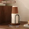 Dispensador de Vasos Desechables, Estante de Almacenamiento de Vasos de Agua de Madera Maciza de Alta Gama, Portavasos de Papel de Escritorio para Café y Té